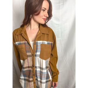 Meritt Plaid Button Down Tunic Top